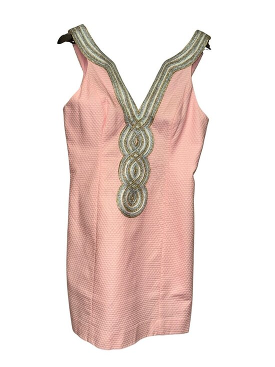Lilly Pulitzer Valli Shift Dress Paradise Pink Size 4 Textured Sleeveless NWT - Picture 2 of 13